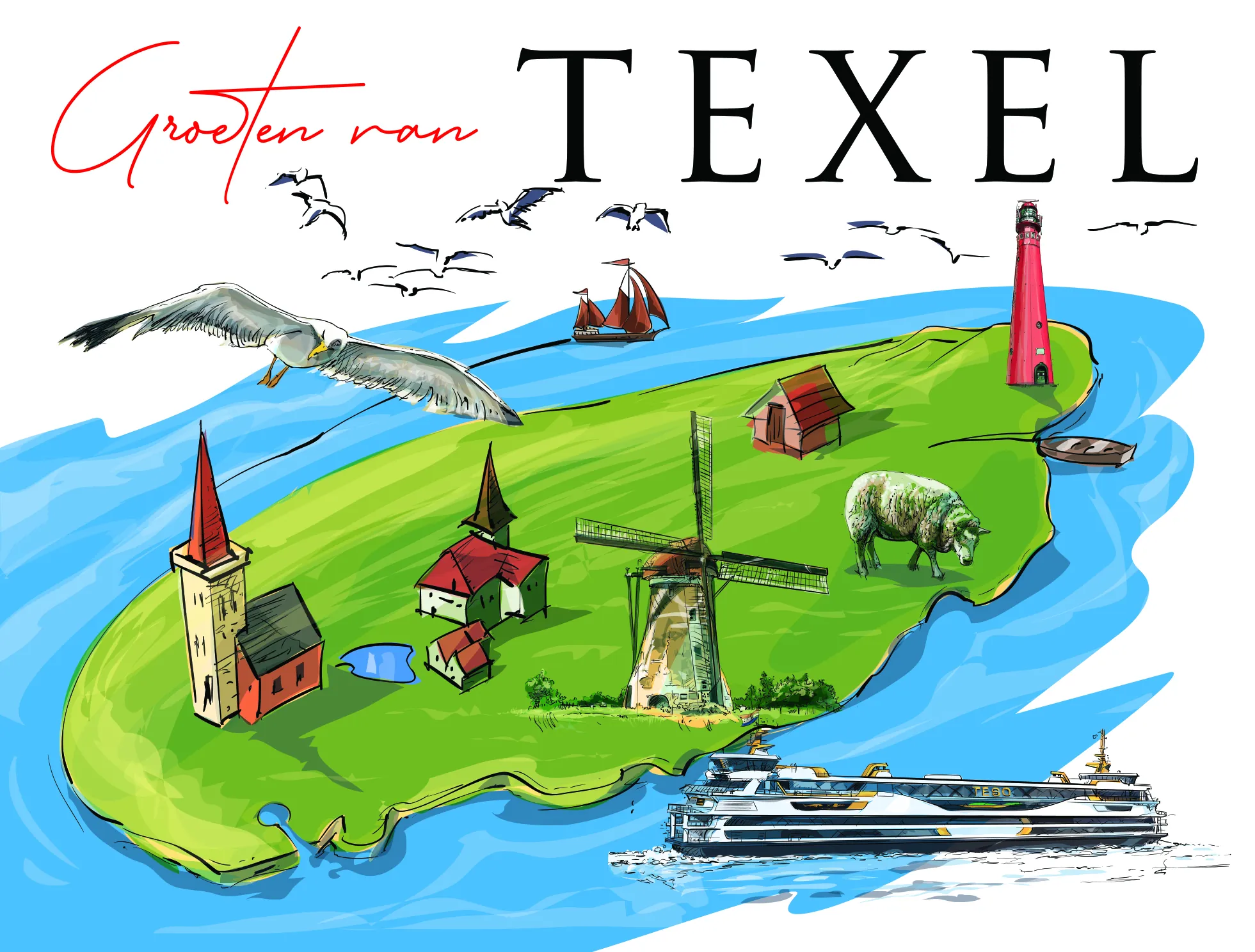 ansichtkaart texel van trendzz for you